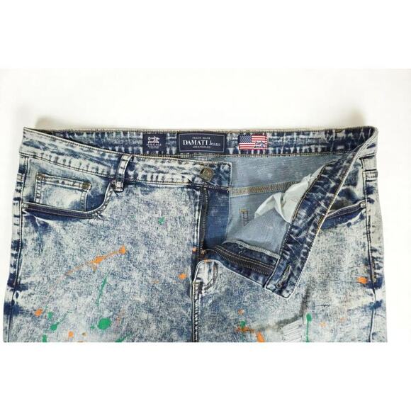 Damatti Paint Splatter Acid Wash Jeans – Size W40 - Picture 2 of 5